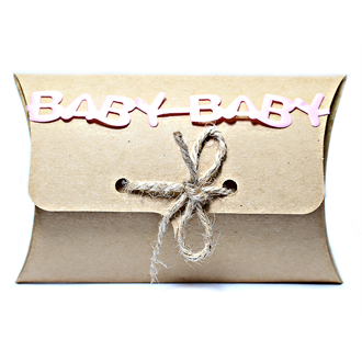 Darčeková papierová krabička BABY / ružová / 12 cm x 8 cm