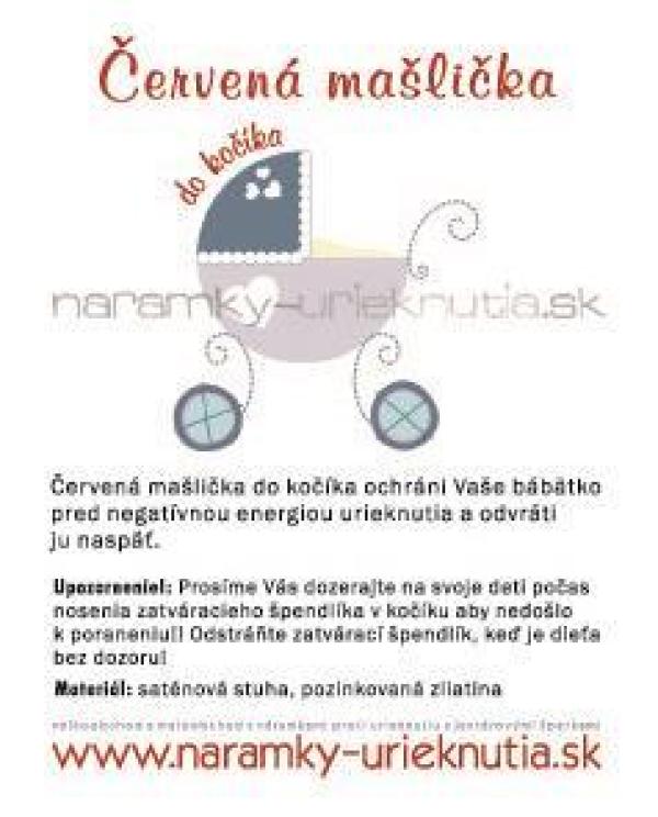 Červená stužka do kočíka so sovou