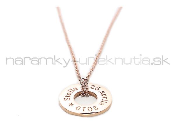 Luxusný náhrdelník s gravírovaným príveskom z chirurgickej ocele   /20 mm/