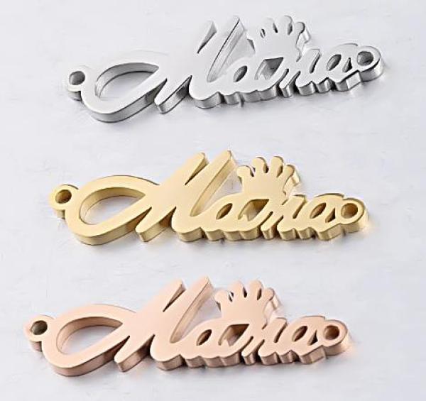 Prepletaný náramok s príveskom MAMA / 26 mm x 7,5 mm / z chirurgickej ocele