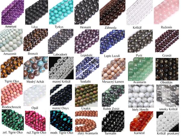 Náramok z polodrahokamov a anjelikom z chirurgickej ocele  /10 mm x 9,6 mm/