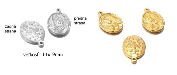Náhrdelník s príveskom z chirurgickej ocele / 13 mm x 19 mm /